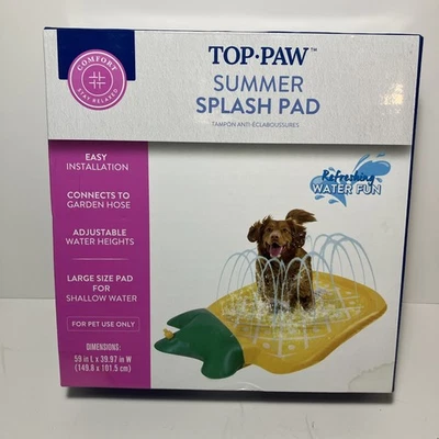 Almohadilla para salpicaduras Top Paw Dog verano juego de agua rociador grande de piña 59x39 Foto 1 de 4