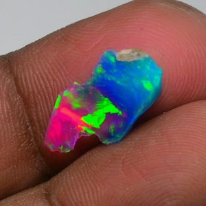 Very Rare Bi-Color Opal Rough 1.80 Cts  Natural Ethiopian Opal Raw Jewelry Grade - Picture 1 of 12