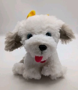 2019 Barbie Pets "Beans The Sheepdog" Plüschhund weiß/grau-gelbe Schleife-rosa Halsband - Bild 1 von 22