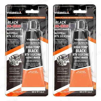 2X 3.7oz RTV Silicone Instant Gasket Maker Sealant Tube Black High Temperature — 第 1/4 张图片