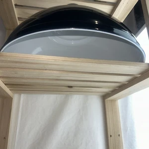 Metal pendant light shade industrial style lamp Shade Glossy Black 30 Cms Dia - Picture 1 of 18