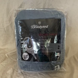 Beautyrest Heated Blanket, Eletric Throw Soft, 50x60 Blue 3 Heat Setting - Picture 1 of 4