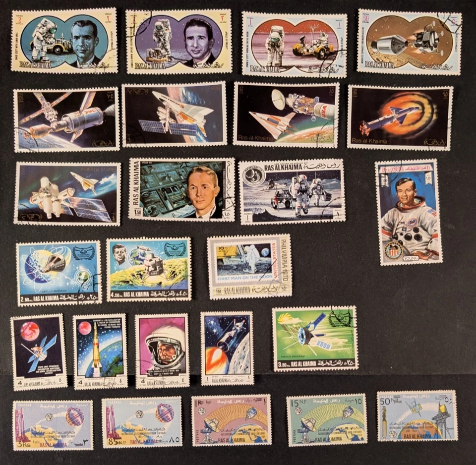 UAE, Ras Al Khaima - Space - 25 commemorative stamps, used, VF. - Image 1 of 1