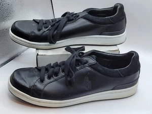 Polo Ralph Lauren Talbert Black Leather Boat Shoe Mens Size 9D - Picture 1 of 11