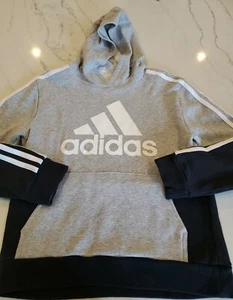 Adidas Boys Hoodie Size M (10-12) Gray/ Black EUC! - Picture 1 of 5