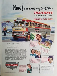 1949 National Trailways bus system see more pay less vintage ad - Picture 1 of 1