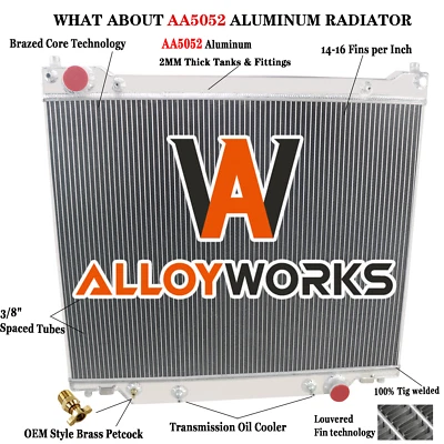 4 Row Radiator For Ford E150 E250 E350 E450 E550 Super Duty Econoline 97-2014 - Image 1 of 4