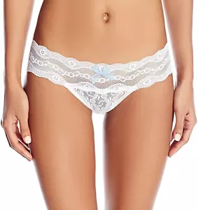 B.tempt'd by Wacoal Women's 182021 Lace Kiss Thong Panty White Underwear Size M - Picture 1 of 2
