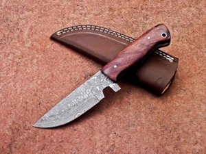 CUSTOM HANDMADE DAMASCUS STEEL BLADE, CAMPING HUNTING KNIFE, SKINNING KNIFE 9852 - Picture 1 of 9