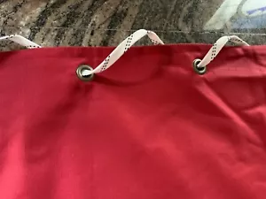 CUSTOM ROBERT ALLEN RED NAUTICAL CURTAINS 59”L GROMMET TOPS WITH ROPE~RED - Picture 1 of 3