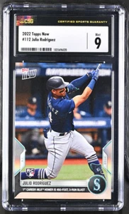 2022 Topps Now #112 Julio Rodriguez 1st career MLB HR Rookie RC CGC 9 Mint - Picture 1 of 2