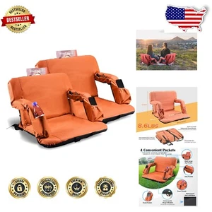 Extra Wide Stadium Seats with Back Support - Portable Folding Chairs, 2 Pcs - Picture 1 of 11