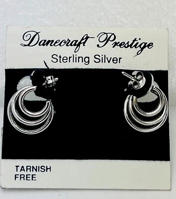 DaneCraft Tarnish Free 925 Sterling Silver 3 Hoop Earrings - Image 1 of 3