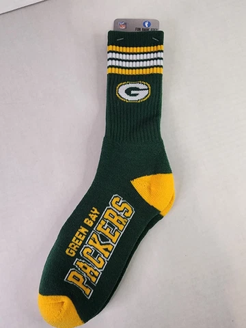 Green Bay Packers Adult Socks FBF 4-Stripe 1 Pair- Large New Free Ship (D2) Cover