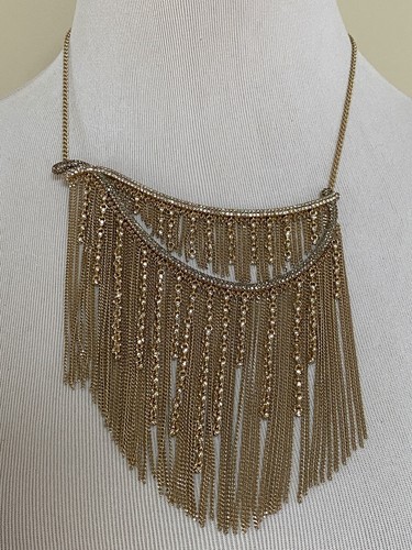 Collana Givenchy oro cristallo swarovski goccia catena frangia bavaglino dichiarazione nuova con etichette