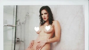 Art Polaroid Instax Artistic Nude Risque Brunette Model Sunny Leone OOAK - Picture 1 of 1