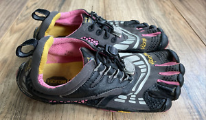 Vibram Women's Five Finger Barefoot Water Shoes Black Gray Pink Sz 36 6.5 7