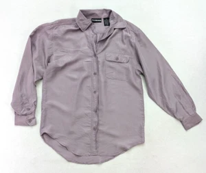 Diane Gilman Vintage Women's Silk Blouse Size M Lavender Purple Button-Up - Picture 1 of 20