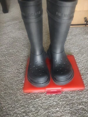 Balenciaga Women's Croc Boot in Black EU Size 40 US size 10 Authentic - Image 1 of 4