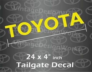 YELLOW TOYOTA TAILGATE Vinyl Decal Toyota Sticker Emblem Logo Graphic Lettering - Picture 1 of 4