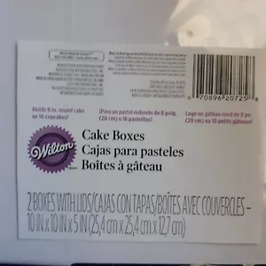 Wilton Cake Boxes 10x10x5 With Lids Holds 8" round cake or 16 cupcakes - Picture 1 of 2