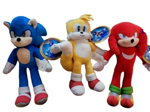 Sonic The Hedgehog Movie Plush Tails Lot Knuckles Echidna Paramount SEGA Set NWT - Picture 1 of 8