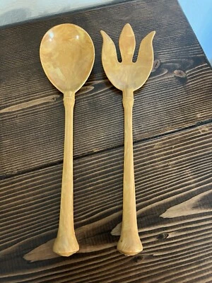 MCM Imperial Floral Plastic Serving Fork And Spoon, Newark, NJ, Vintage - Image 1 of 4