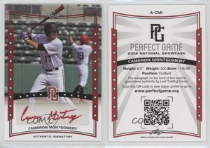 2014 Leaf Perfect Game Showcase Auto Red /5 Cameron Montgomery #A-CM1 Auto