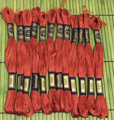 Vintage DMC Mouline Special 25 Embroidery Thread Lot of 12 #920 Med Copper IOB - Image 1 of 3