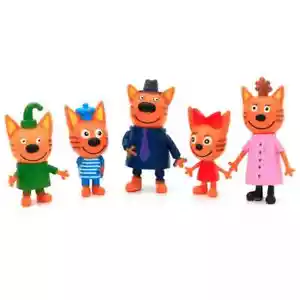 5 pezzi/sacchetto 6-8 cm russo bambini-e-catti figure torta statuina decorazione cottura gattini bambole - Foto 1 di 13
