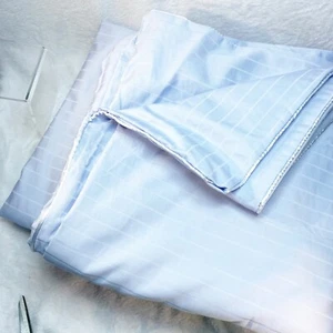 Fine Linens “Pacific Coast” King Duvet and Shams Light Blue Stripe  New - Picture 1 of 10