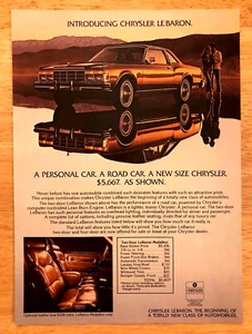 1977 CHRYSLER LEBARON LE BARON MEDALLION COUPE—ORIGINAL VINTAGE MAGAZINE AD - Picture 1 of 1