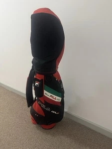 biella fila italia golf bag Red With Rain Cover All Zippers Work No Tears - Picture 1 of 13