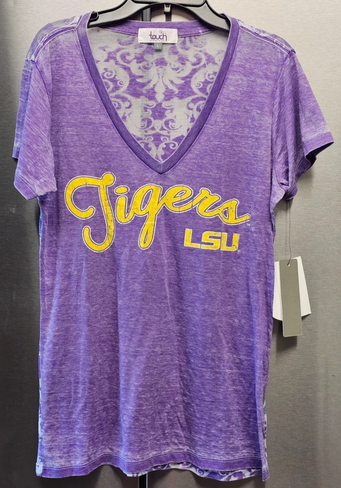 LSU Tigers College Team Logo Purple White Touch by Alyssa Milano Women's Large - Image 1 of 4