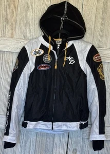 Harley-Davidson  Riding Jacket Women W/ Patches Black & White Polyester Zip-Up M - Picture 1 of 15