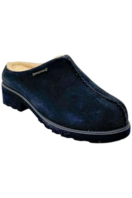 BEARPAW Emily Suede Clog w/Rain & Stain Repellent Navy - Image 1 of 3