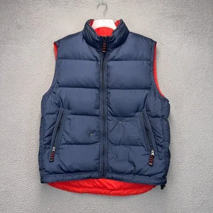 Gap Puffer Vest Jacket Mens Large Blue Red Reversibl Down Outdoor Hiking Preppy - Picture 1 of 13