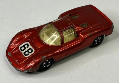 Винтажный 1970 спичечный коробок Lesney красный Porsche 910 - супербыстрый #68 - Изображение 1 из 4