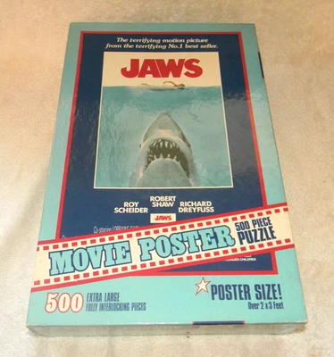 Vintage Jaws 1975 Movie Poster 500-Piece Puzzle 26" x 40" ~ New Factory Sealed - Image 1 of 4