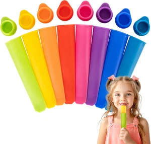 8 PCS Silicone Popsicle Molds-Silicone Ice Pop Molds for Kids,Reusable Popsicle - Picture 1 of 12