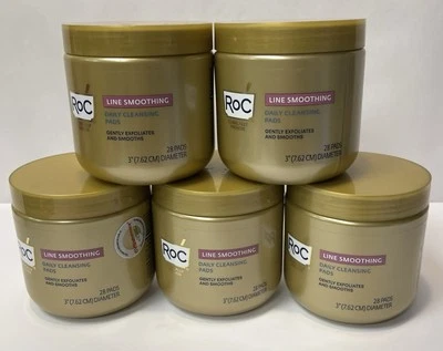 Lot of 5 RoC Line Smoothing Daily Cleansing Pads (28 Pads Each) SEALED Free Ship - Image 1 of 4
