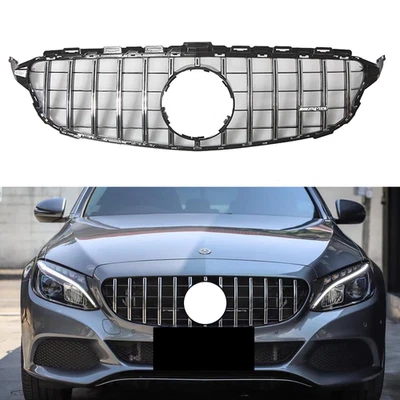 Front Bumper Grille Grill Fit 2015-2018 Mercedes Benz W205 C180 C200 C250 C300 - Изображение 1 из 4
