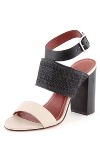 Elizabeth and James E-Clair Tacón Alto Negro Hueso Crema Sandalia Bloque de Color para Mujer - Imagen 1 de 6