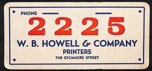 Scarso blotter inchiostro anni 30-40 2225 W.B. Stampanti Howell & Company Sycamore - Foto 1 di 2