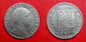 1939 ALBANIA 0,20 Lek VITTORIO Emanuele III Anno XVIII Acmonital migl.in foto