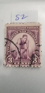 USA 1932 Summer Olympics Los Angeles 3 Cents Stamp Purple Violet Scott #718. - Picture 1 of 1