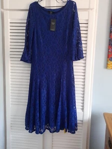 Gorgeous ladies Joanna Hope cobalt blue lace dress size 16 BNWT - Picture 1 of 5