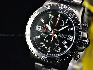 NEW Invicta Men PILOT 45mm Quartz Chrono COMBAT Gunmetal Ion Plated SS Watch - Picture 1 of 8