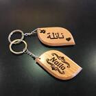 Personalised Arabic Names Wooden Keyrings Keychains Gift Noor Nadia