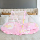 (Pink)Folding Baby Crib Canopy Mosquito Net Portable Cute Cartoon Pattern